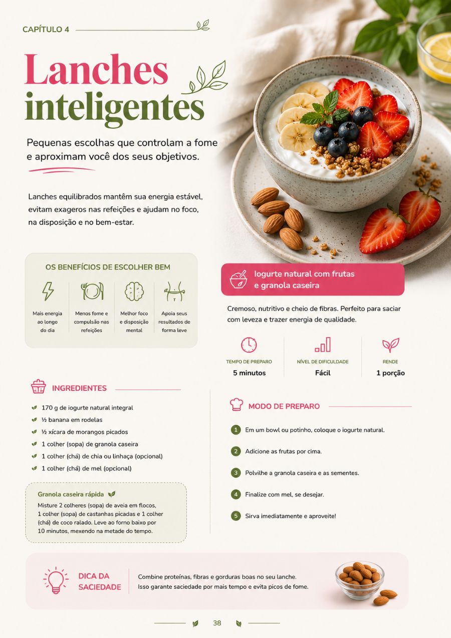 Página do guia: lanches inteligentes
